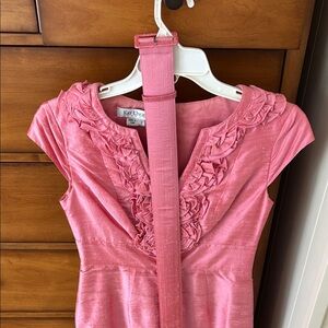 Kay Unger Pink Ruffled Formal Dress
